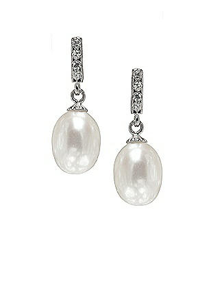 Pearl Deco Drop Earrings