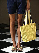 Iridescent Taffeta Quilted Fashion Tote Bag