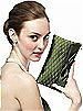 Iridescent Taffeta Quilted Clutch Handbag