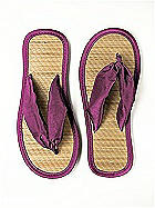 Iridescent Taffeta Flip Flops
