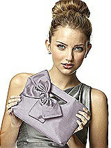 Dupioni Clutch with Interchangeable Bow