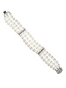 Triple Strand Vintage Design Pearl Bracelet