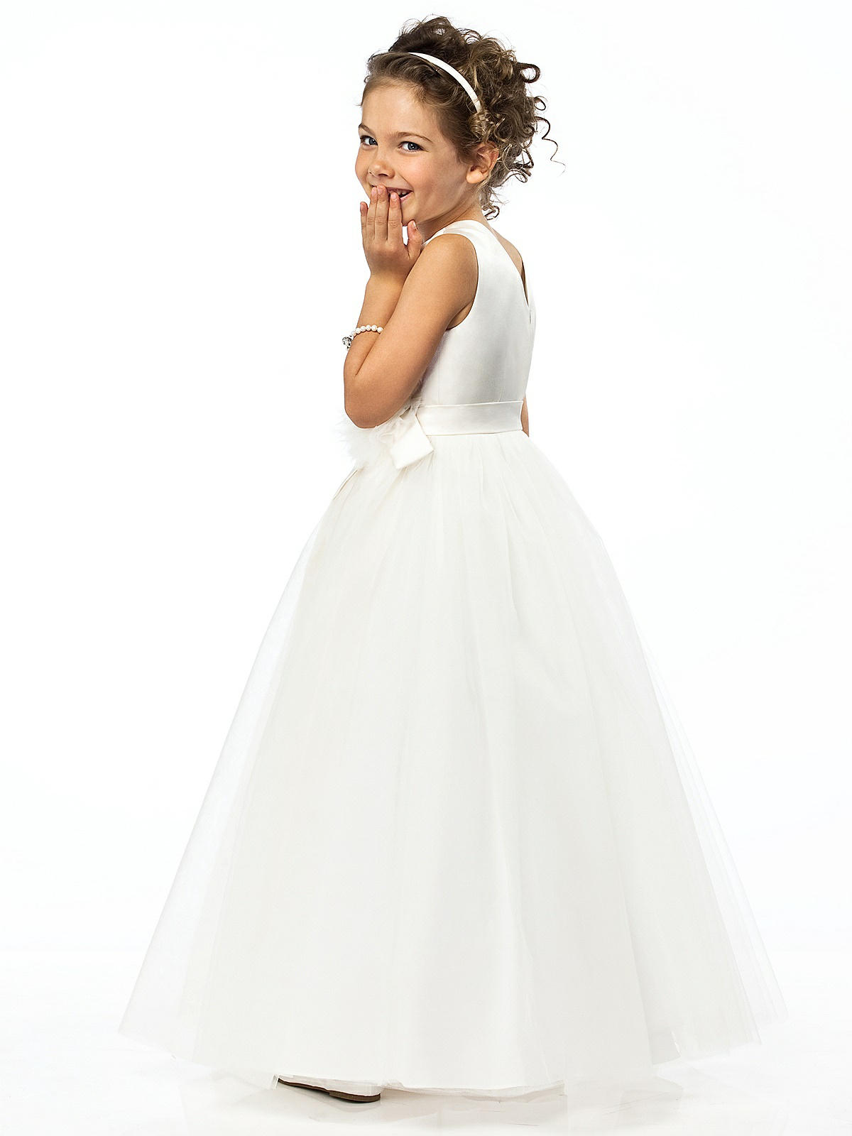 white organza flowergirl dress 