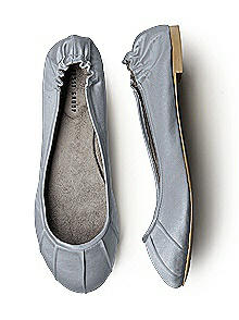 Pleated Satin Ballet Flat