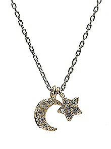 Moon and Star Necklace