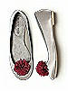 Crinkle Chiffon Flower Pom Pom Shoe Clip