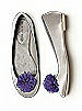 Crinkle Chiffon Flower Pom Pom Shoe Clip