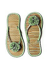 Pom Pom Flower Trimmed Bridesmaid and Bridal Flip Flop