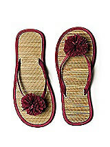 Pom Pom Flower Trimmed Bridesmaid and Bridal Flip Flop