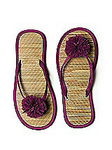 Pom Pom Flower Trimmed Bridesmaid and Bridal Flip Flop