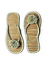 Pom Pom Flower Trimmed Bridesmaid and Bridal Flip Flop