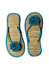 Pom Pom Flower Trimmed Bridesmaid and Bridal Flip Flop