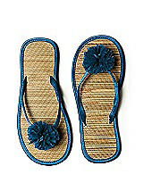 Pom Pom Flower Trimmed Bridesmaid and Bridal Flip Flop