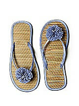 Pom Pom Flower Trimmed Bridesmaid and Bridal Flip Flop