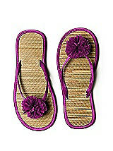 Pom Pom Flower Trimmed Bridesmaid and Bridal Flip Flop