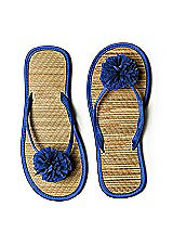 Pom Pom Flower Trimmed Bridesmaid and Bridal Flip Flop