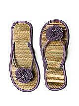 Pom Pom Flower Trimmed Bridesmaid and Bridal Flip Flop