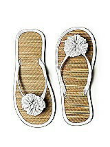 Pom Pom Flower Trimmed Bridesmaid and Bridal Flip Flop