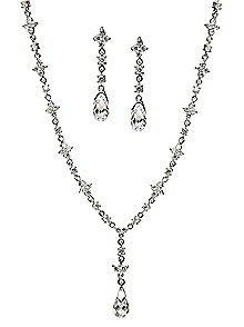 Bridal Necklace and Drop Earring Set