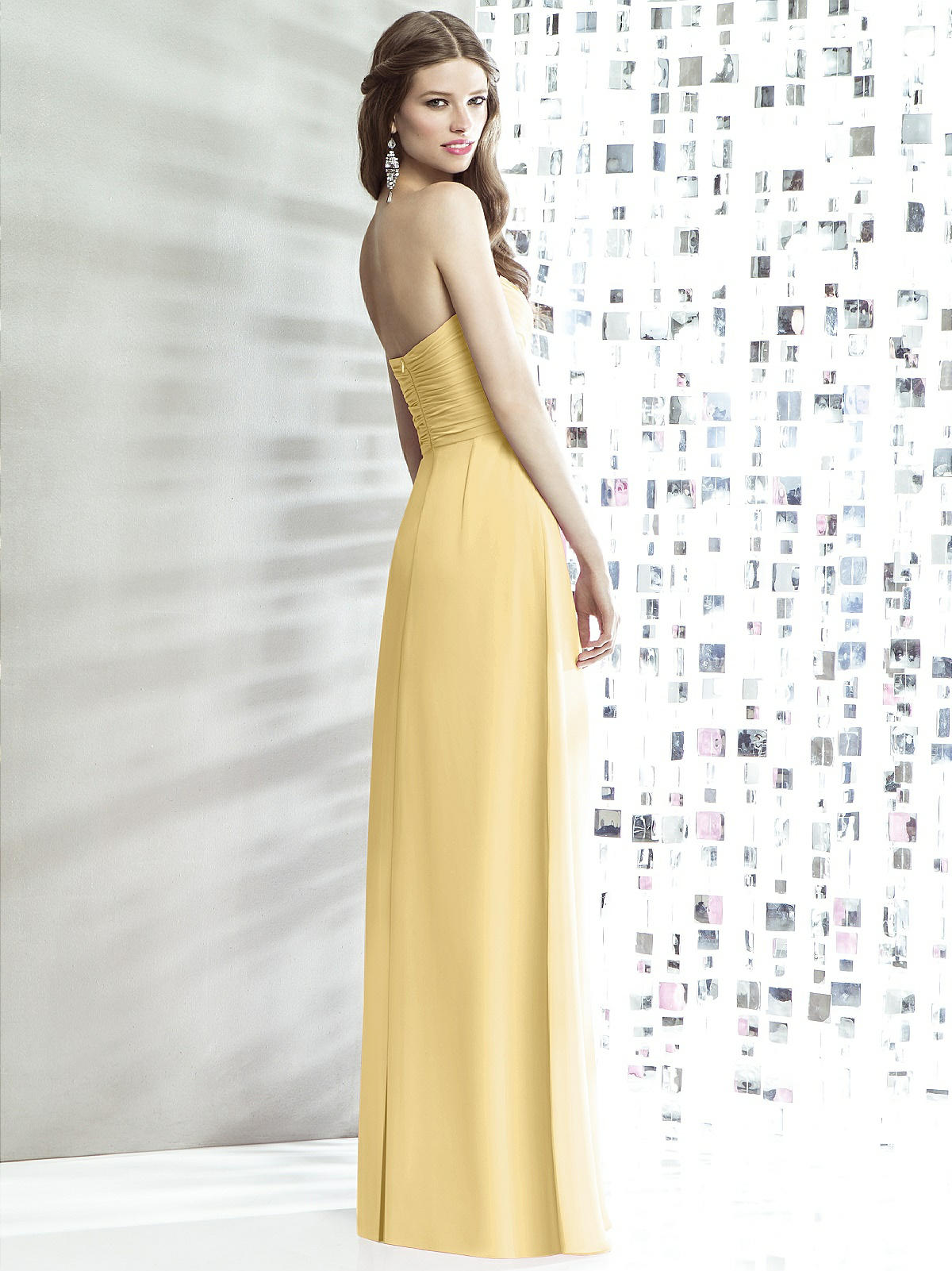 yellow halter neck bridesmaid dress 